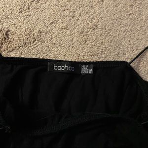 Black Straight Neck Bodysuit